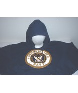 USN US Navy logo hooded polyester sweatshirt size medium; pullover; no z... - £19.54 GBP