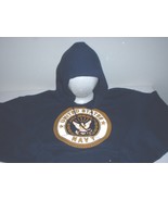 USN US Navy logo hooded polyester sweatshirt size medium; pullover; no z... - $472.40 MXN