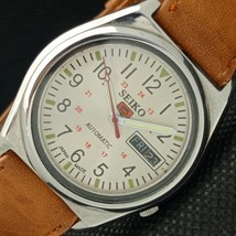 Vintage Seiko 5 Automatic 7019A Japan Mens DAY/DATE Silver Watch 594a-a311759 - £30.11 GBP