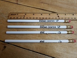 Vintage NOS AT&amp;T Phone Center Wooden Pencils (4) Unsharpened Advertising... - $23.17