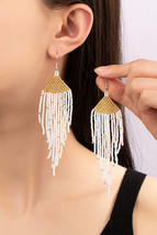 Boho long Handwoven seed bead eagle earrings - £10.41 GBP