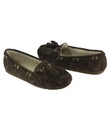 COACH Women&#39;s Anita Moccassin Slippers, Chestnut, Brown Suede  6 - $140.56 CAD