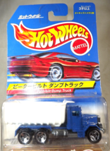 1998 Hot Wheels Japanese Card Peterbilt Dump Truck Blue/White #1009 w/Chrome 5Sp - $29.50