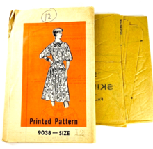 Vintage Mail Order Sewing Printed Pattern Dress Sz 12 Dropped Waist 9038 - $24.99