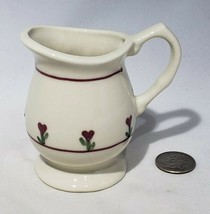 Hartstone Pottery USA Provincial Posy Maroon Hearts Mini Creamer 3.25&quot; HP - £14.18 GBP