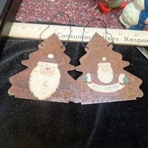 2 Crazy Mountain/Henton Rusty Santa Merry Christmas Tree Ornaments - £9.40 GBP