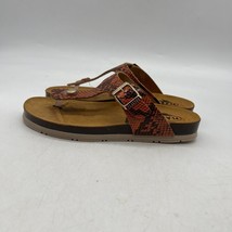 Plakton Ginger Womens Brown Leather Croco Slip On Thong Sandals Size 6.5 - £47.32 GBP