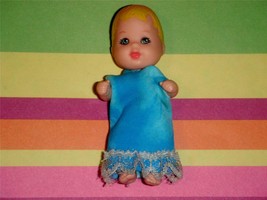 Barbie Little Krissy Caucasian Baby Doll Rare Discontinued Blue Dress Vintage - £15.82 GBP