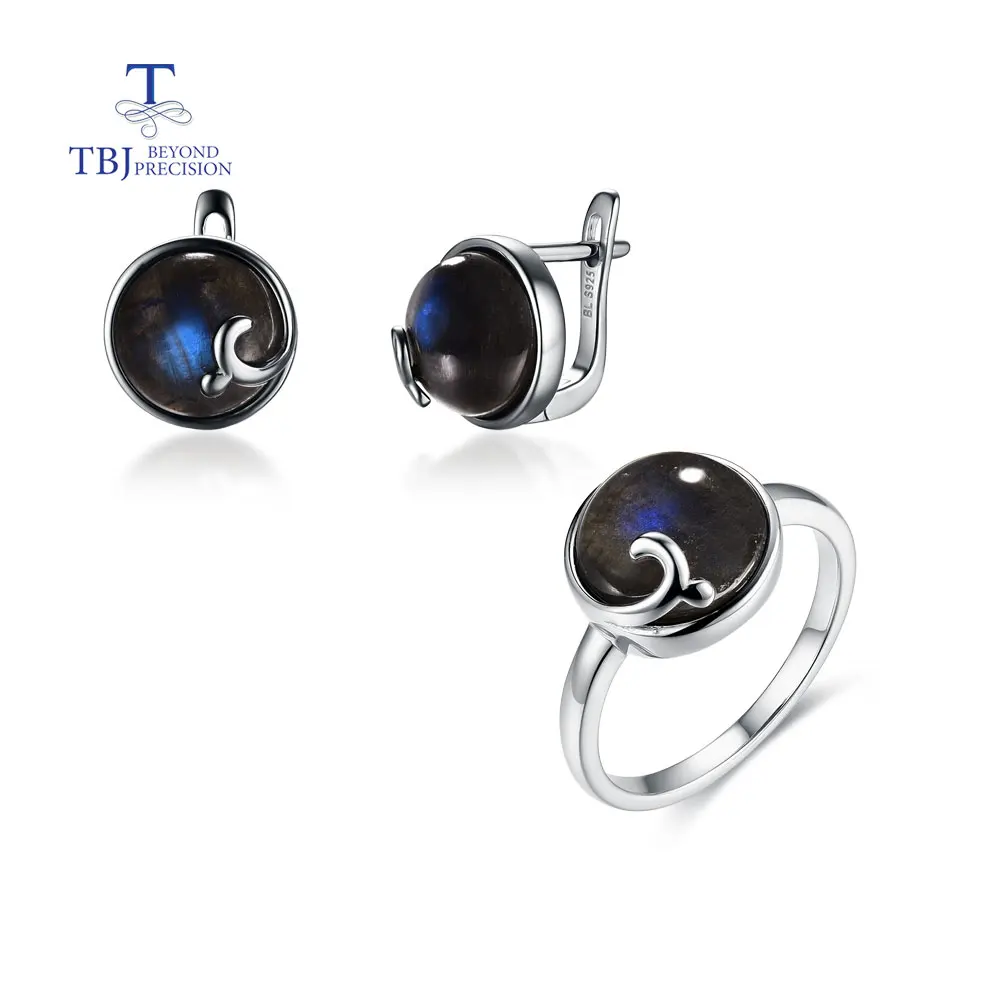 Ound 10 0mm gemstone ring earring fine jewelry set 925 sterling silver anniversary gift thumb200