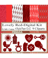 Lovely Red Digital Kit-Digtial Paper-Art Clip-Gift Tag-Key-Jewelry-T shi... - $37.17 MXN
