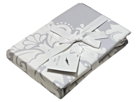 Serena &amp; Lily Dove Damask Luxury Crib Skirt Gray White Floral Medallion ... - $38.56