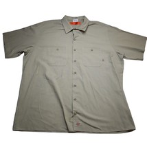 Dickies Shirt Mens 2XL Beige Short Sleeve Button Up Casual Work Pockets - £18.68 GBP