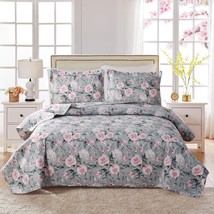 Floral Quilt Sets King Size Countryside Bedspread Set King Summer Lightweight Re - £53.76 GBP
