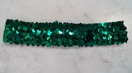 Women&#39;s Girl&#39;s Green Stretch Thick  9 Row Sequin Belt Headband (New W/O Tags) - £3.98 GBP