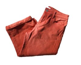 Levis Cropped Jeans Denim Capris Size 6 Coral Stretch Cuffed Mid Rise - $356.46 MXN