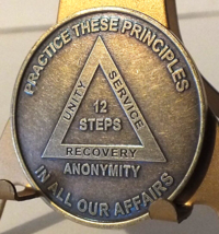 Alcoholic Recovery Principles Medallion Coin Medal Token AA Anonymous -1... - £3.92 GBP