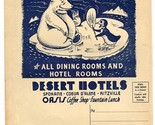 Desert Hotels Oasis Coffee Shop Menu Spokane Coeur D&#39;Alene Ritzville 1946 - $97.02