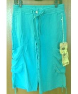 DA-NANG SOLDOUT! RARE! Washable TURQUOISE 100% Silk Shorts w/pocket- XS- S - $129.99