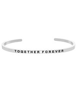 Jewelry Trends Stainless Steel TOGETHER FOREVER Message Bangle Stacking ... - $37.14 CAD