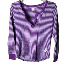 Disney Tinkerbell Long Sleeve Shirt Womens Size M Purple/Grey Striped 2012 - £15.81 GBP