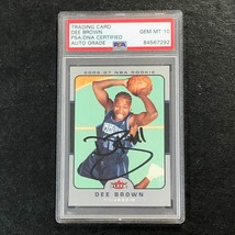 2006-07 Fleer #232 Dee Brown Signed Card Auto 10 Psa Slabbed Rc Jazz - £55.87 GBP