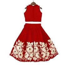 girl lehenga choli for kids dress ready Georgette Embroidered - £28.81 GBP