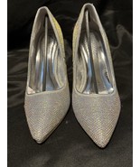 Azalea Wang Reese Silver Rhinestone Heels Size 8 – Stiletto Pumps Spiral... - $34.95