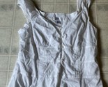 90&#39;s Ann Taylor LOFT White Sleeveless Button Front Blouse Cotton Peasant... - $26.96
