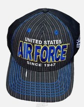 US Air Force Hat Mens Strap Back Cap Gray Blue Embroidered One Size EUC ... - $194.70 MXN
