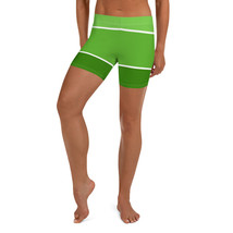 New Women&#39;s Athletic Shorts XS-3XL Green Stripes Mid-Rise Yoga Running Leisure - £15.78 GBP+