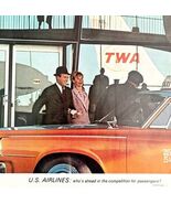 US Airlines TWA 1964 Advertisement Aviation Collectible Taxi Cab Car DWII4 - €11,07 EUR
