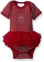NCAA Oklahoma Sooners Red w/White Logo Pin Dot Tutu Creeper Two Feet Ahead 245PD - $25.99
