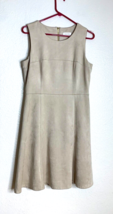 Calvin Klein Womens Size 10 Tan Faux Suede Dress Heavy Career Sleeveless... - £39.46 GBP