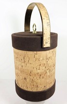 Vintage Georges Briard Ice Bucket Cork Suede Mid Century Modern Signed 11&quot; Tall - £22.94 GBP