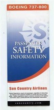 Sun Country Airlines Boeing 737-800 Passenger Safety Information Card Re... - £13.98 GBP