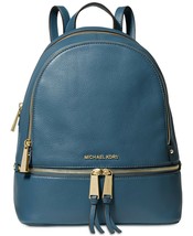 Michael Kors Rhea Zip Backpack Medium Chambray Blue Travel School Bagnwt - £150.35 GBP