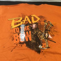 Buck Wear T Shirt Hunting Bad To The Bow L Orange Graphic Cotton SS NWT - $22.72