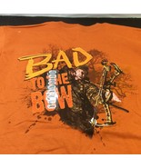 Buck Wear T Shirt Hunting Bad To The Bow L Orange Graphic Cotton SS NWT - £17.87 GBP
