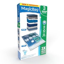 MagicBag 3-Pack Medium Flat Vacuum Compression Bags Instant Space Saver ... - $15.99