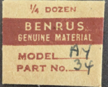 Pack of 3 NOS NEW Benrus AY Part# 34 - Watch Dial Screws - $13.85