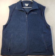 Columbia Vest Mens Size Large Blue 100% Polyester Sleeveless Pockets Full Zipper - $17.04