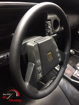  Leather Steering Wheel Cover For Mitsubishi Ek Space Black Seam - £39.95 GBP