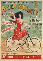 13040.Decor Poster.Wall art.Room home design.Vintage bicycle French.Girl in red - £13.50 GBP+