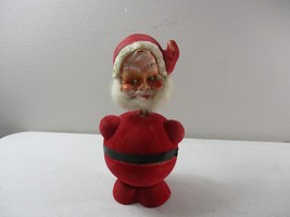 VINTAGE GERMANY FLOCKED BOBBLE HEAD SANTA CANDY CONTAINER CHRISTMAS 12&#39;&#39; - £39.34 GBP