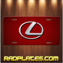 LEXUS Inspired art simulated red carbon fiber aluminum license plate tag NEW - £15.40 GBP