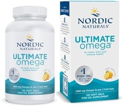 Nordic Naturals Ultimate Omega Lemon Flavor 120 Soft Gels - 1280 mg Omega-3 - $450.50 MXN