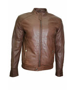 Mens Genuine Lambskin Authentic Leather Jacket Biker Motorcycle Basic Br... - £128.61 GBP