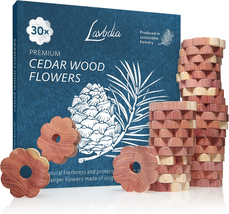 Cedar Wood Closet Freshener for Clothes Hangers: 30 Cedar Wood Flowers for Wa - £15.64 GBP