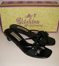 BRIGHTON &quot;RAINA&quot; Women&#39;s Black Leather Dress Sandals Slides Shoes 6.5 M ... - £15.64 GBP