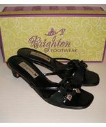BRIGHTON &quot;RAINA&quot; Women&#39;s Black Leather Dress Sandals Slides Shoes 6.5 M ... - £15.80 GBP